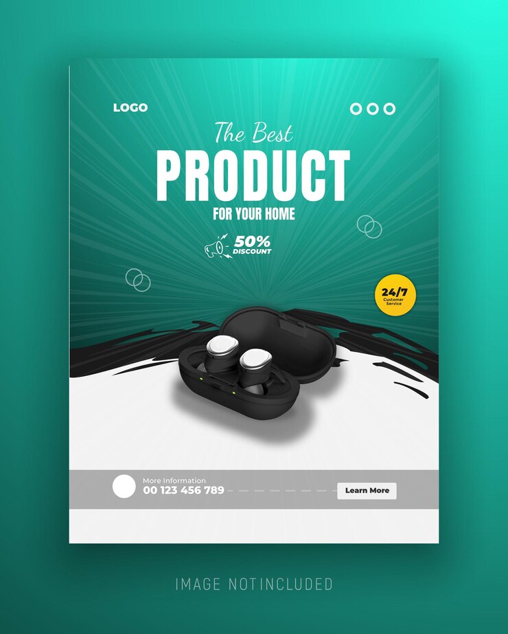 Vector 당신의 집의 브랜드에 대한 제품 로고를 위한 녹색 포스터