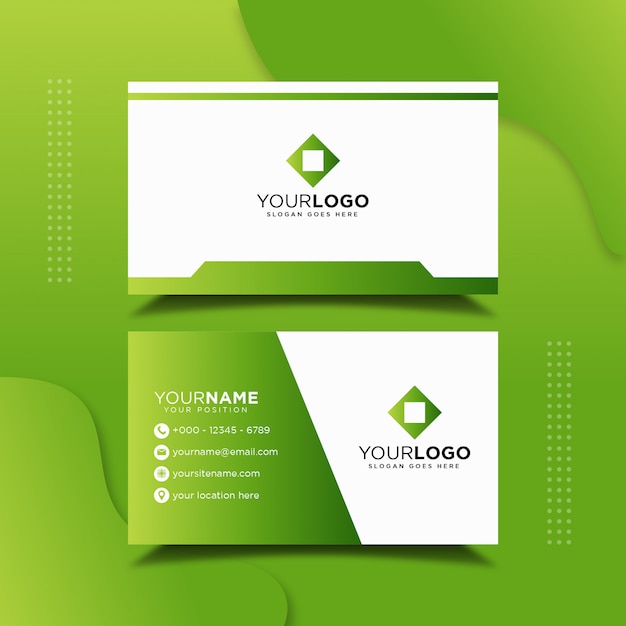 Green Professional Business Card Design Template