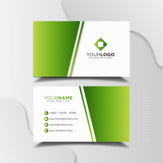 Vector green professional business card design template