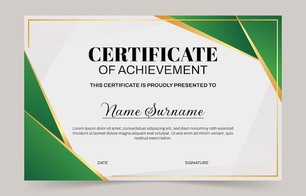 Green Professional Certificate Template