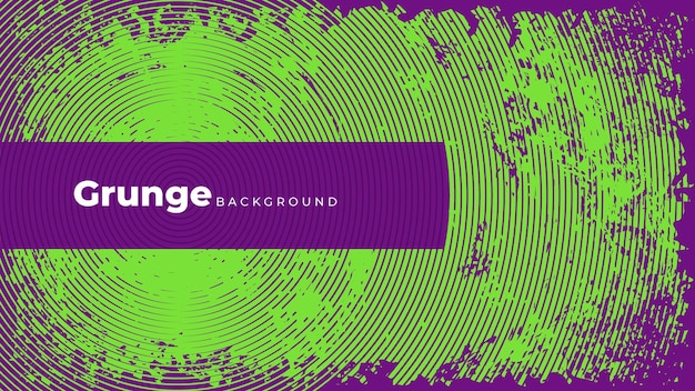 Green and purple circle lines background with grunge effect