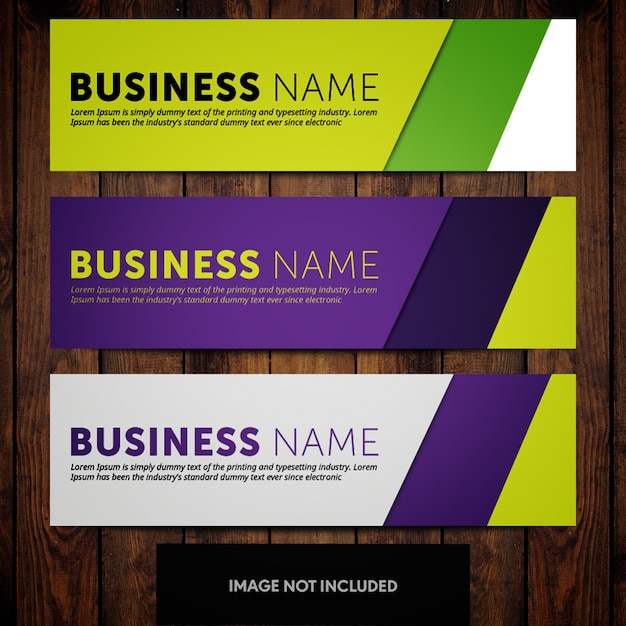 Green and purple corporate banner design templates