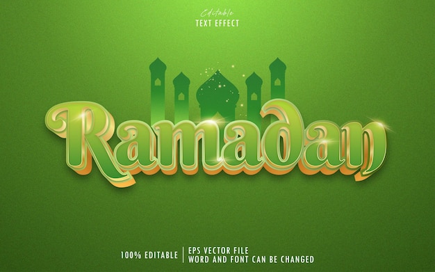 Green Ramadan 3D editable text effect