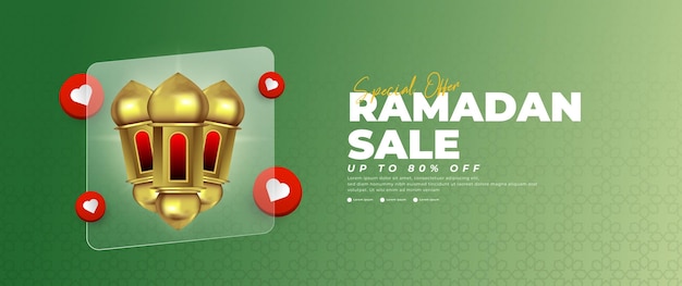 Вектор Зелёный дизайн баннера с распродажей рамадана, подходящий для розничных рекламных акций