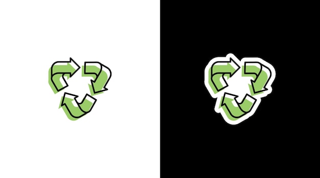 Green recycle arrow environmental icon