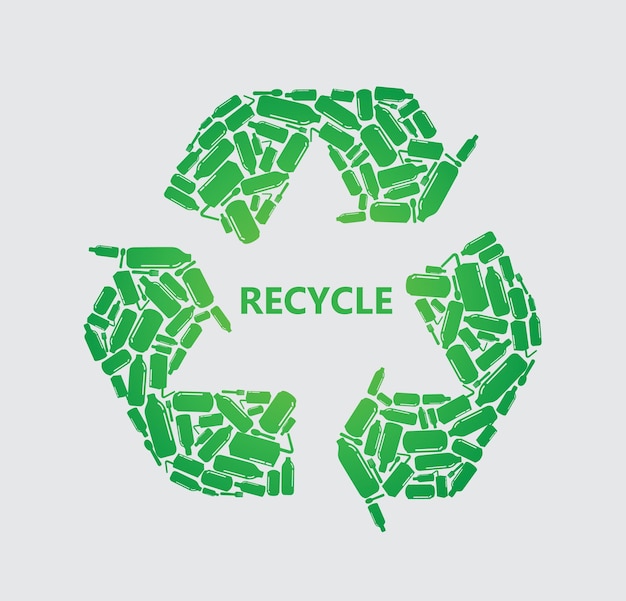 a green recycle symbol with a green recycle logo on it
