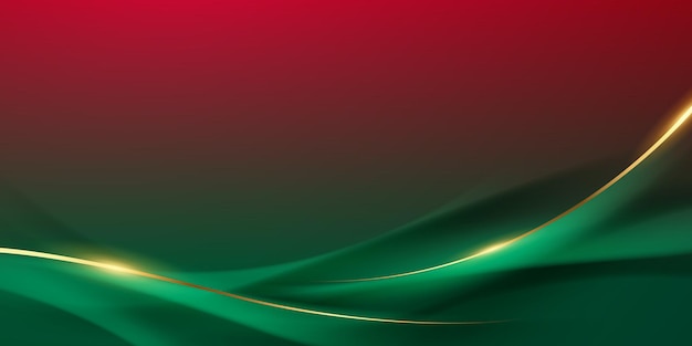 Green and red abstract background design with beautiful golden elements vector illustration