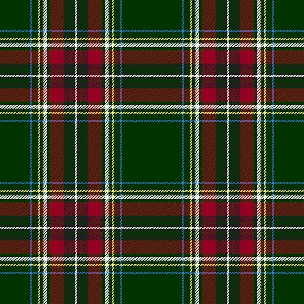 Green red check tartan textile seamless pattern