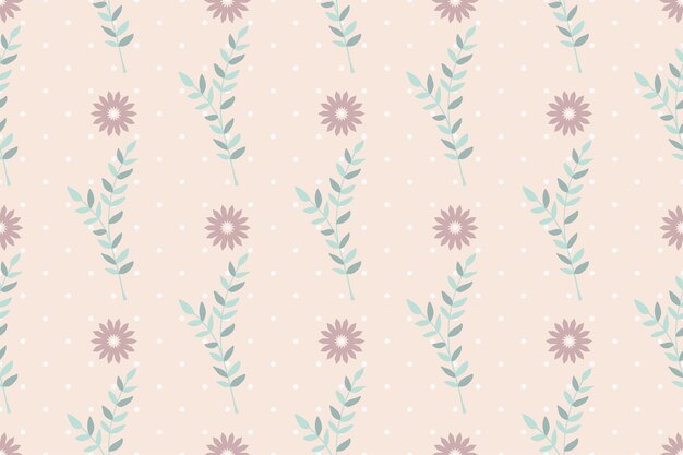 Green red flowers plant leaves graphic design wallpaper Background pattern set Free Vector