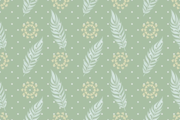 Green red flowers plant leaves graphic design wallpaper background pattern set free vector