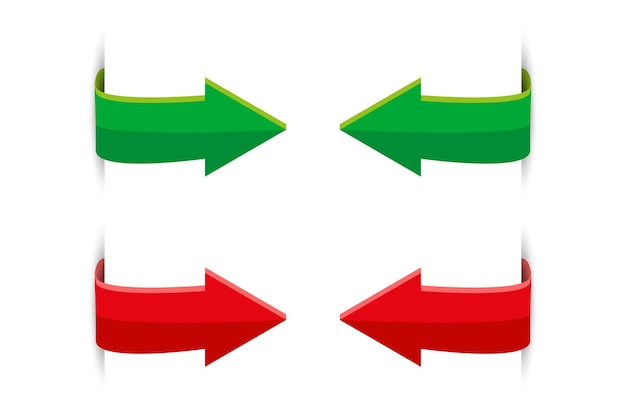 Freccia lunga verde e rossa illustrazione vettoriale eps 10 immagine di stock