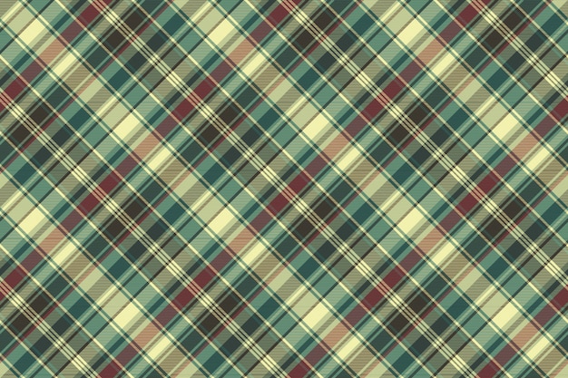 Green red plaid check fabric texture seamless pattern