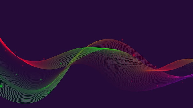 Green and red waves on a dark background