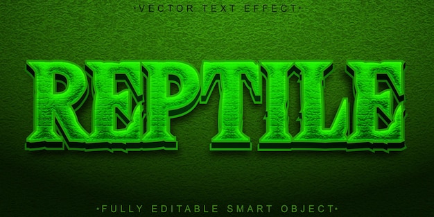 Vector green reptile vector fully editable smart object text effect