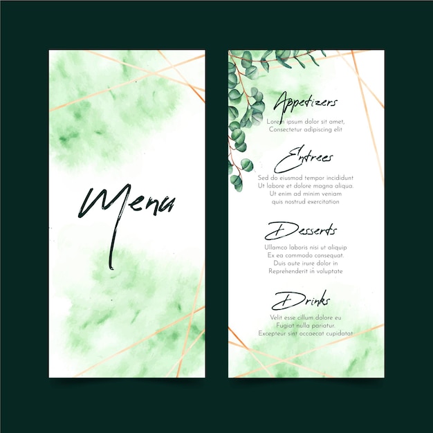 Vector green restaurant menu template