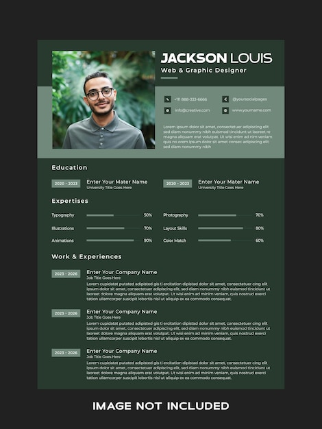 Vector green resume cv