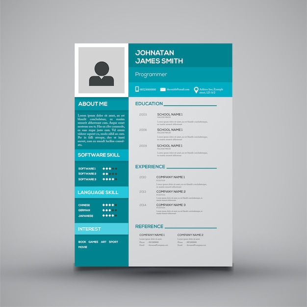 Vector green resume template design