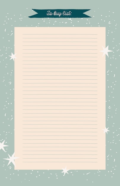 Green retro printable planner, organiser. Hand-drawn winter ornate notes, to-do, and to-buy list.