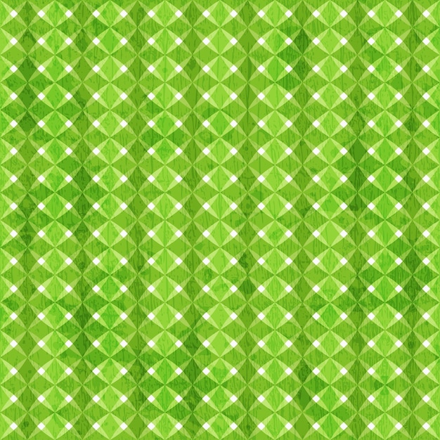 Green rhombus seamless pattern with grunge effect