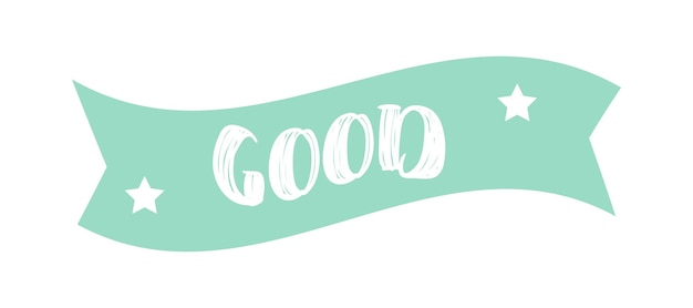 Green ribbon good vibes vector School element