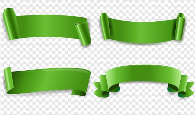 Green Ribbon With Transparent Background