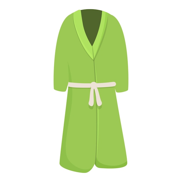 Vector green robe icon cartoon vector fabric cloth bath spa