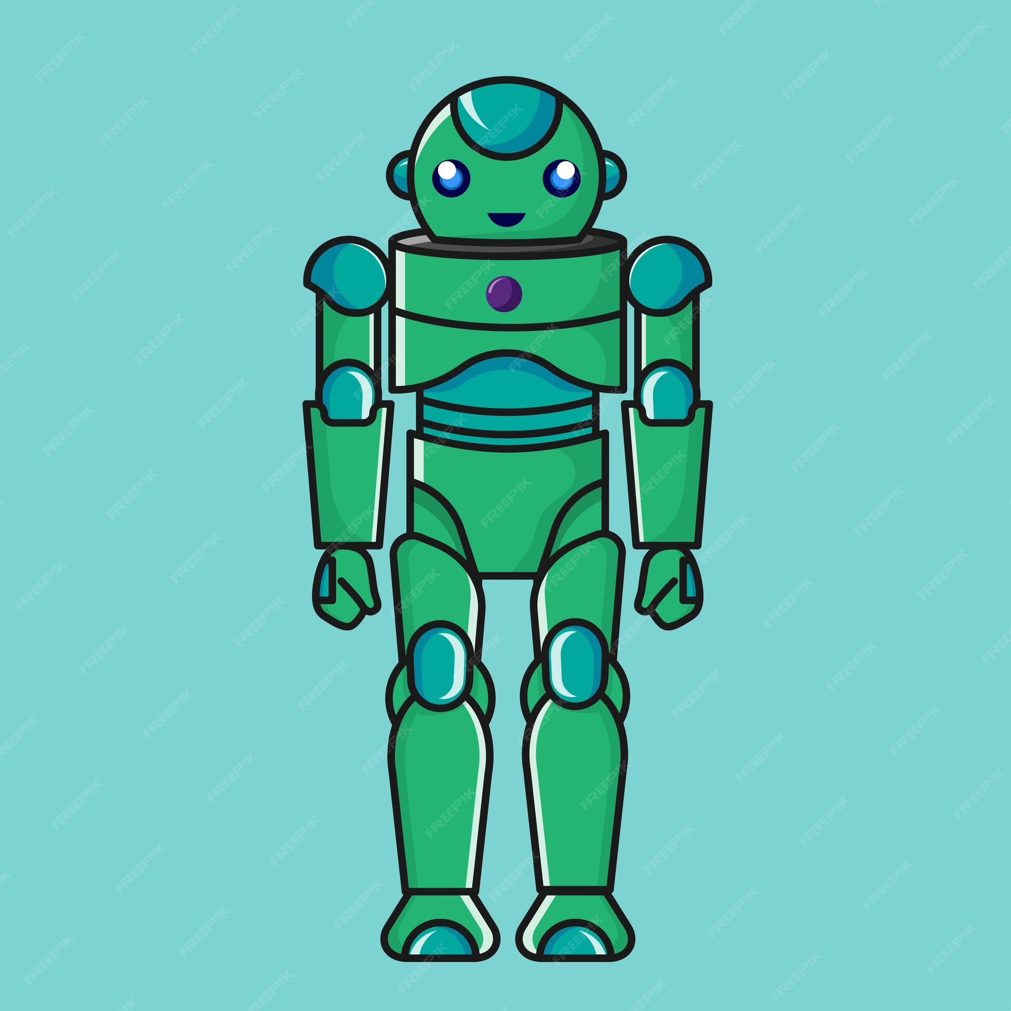 Premium Vector | Green robot Premium Vector | Green robot