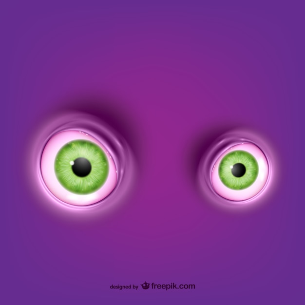 Green round eyes vector