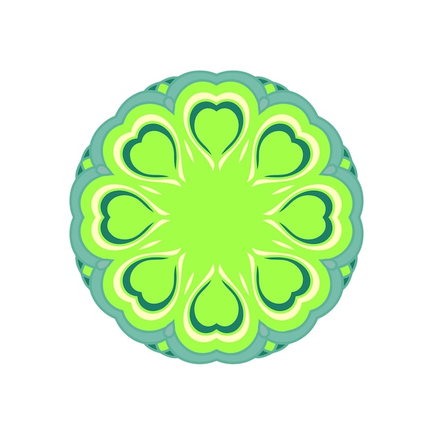 Green round mandala