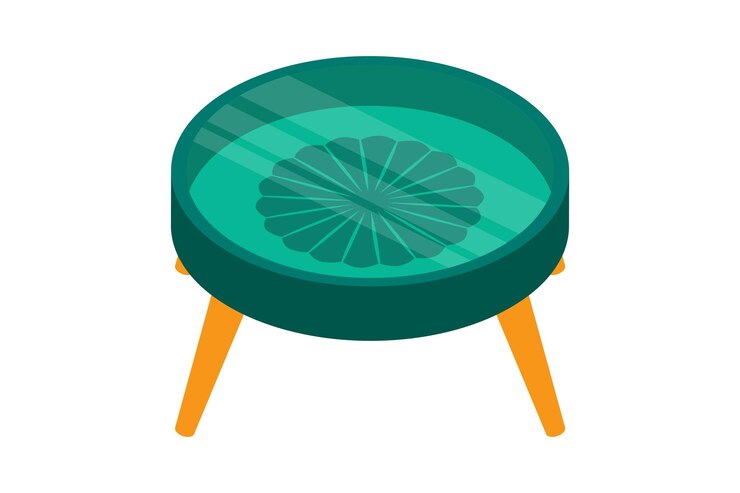 Vector a green round table