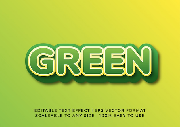 Green rounded casual text effect