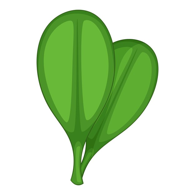 Вектор Иконка зеленых закругленных листьев карикатурная иллюстрация векторной иконки зеленых закругленных листьев для паутины