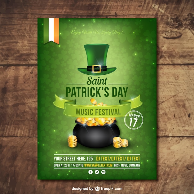 Elegant Owl for Saint Patrick's Day Poster by LV-creator