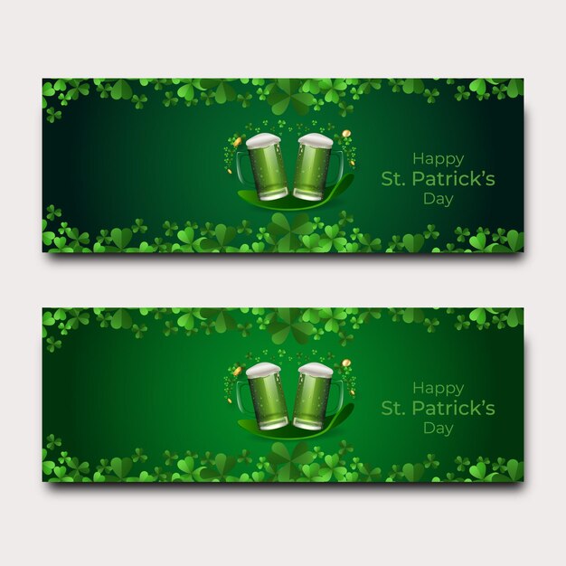 Vector green saint patricks day festival elegant banner funny st patricks funny paddys day