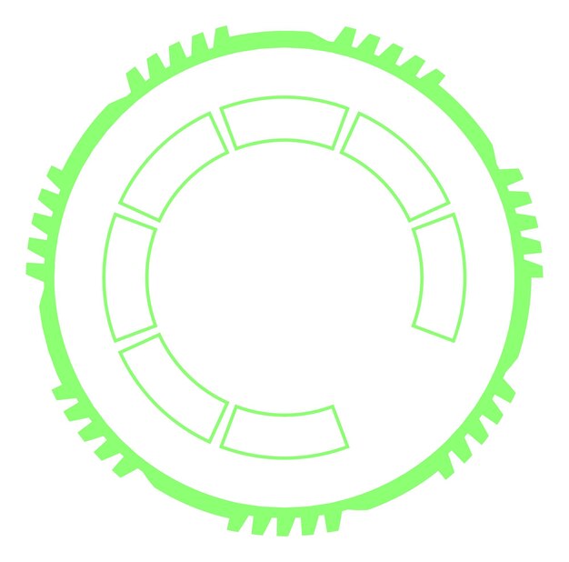 Green scifi circular indicator in space game style