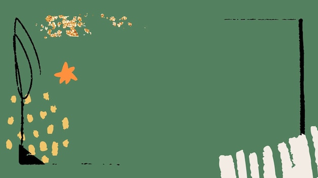 Vector green scribble patterned background vector