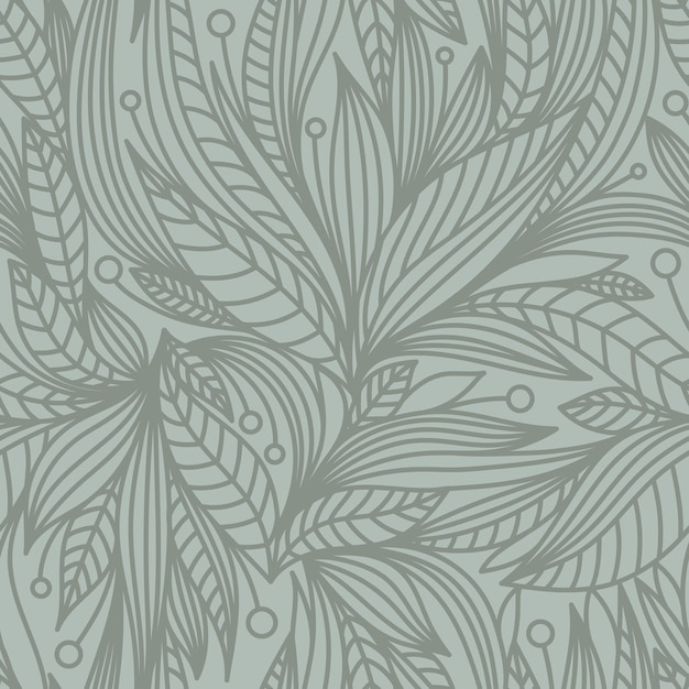 GREEN SEAMLESS BACKGROUND WITH OLIVE PATTERN IN VECTOR