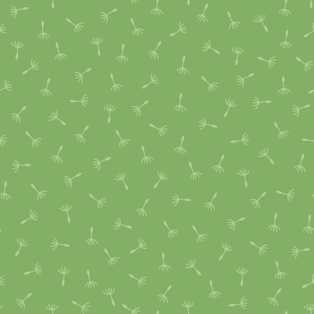 Green seamless pattern with dandelion