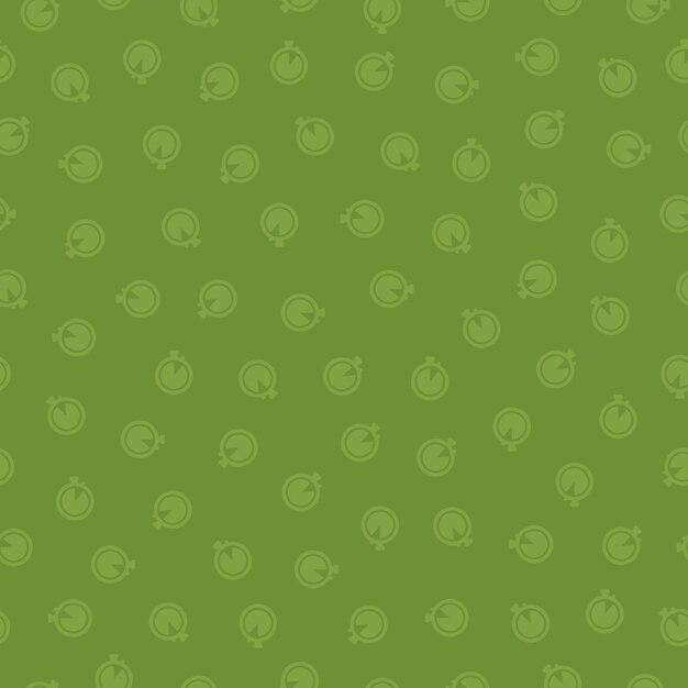 Green seamless pattern with light green stopwatch