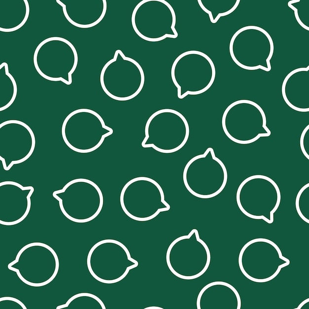 Green seamless pattern with white bubble speech