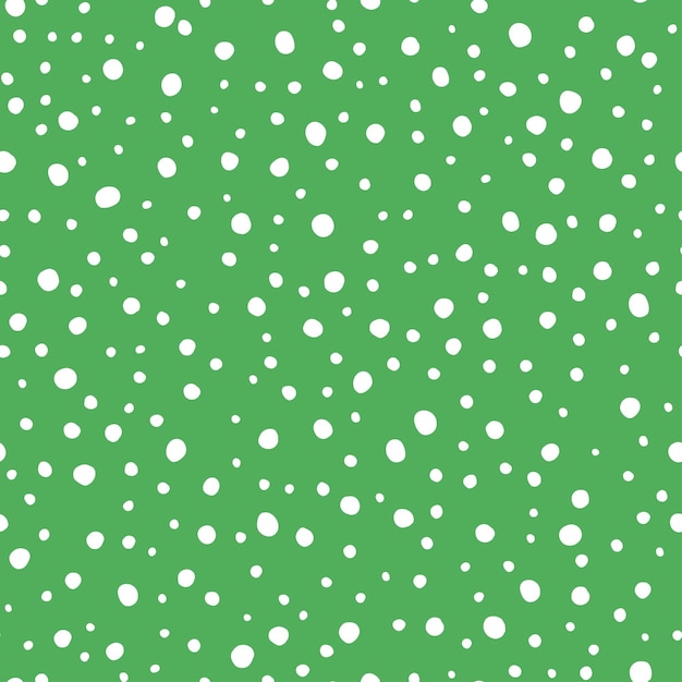 벡터 흰색 점이 있는 녹색 원활한 패턴