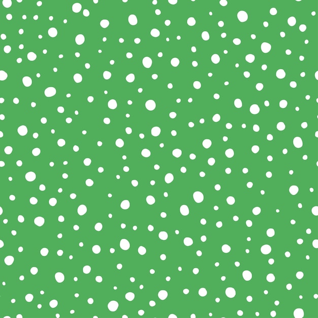 Green seamless pattern with white dots