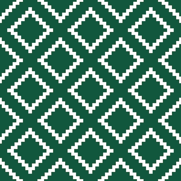 Green seamless pattern with white kilim design.