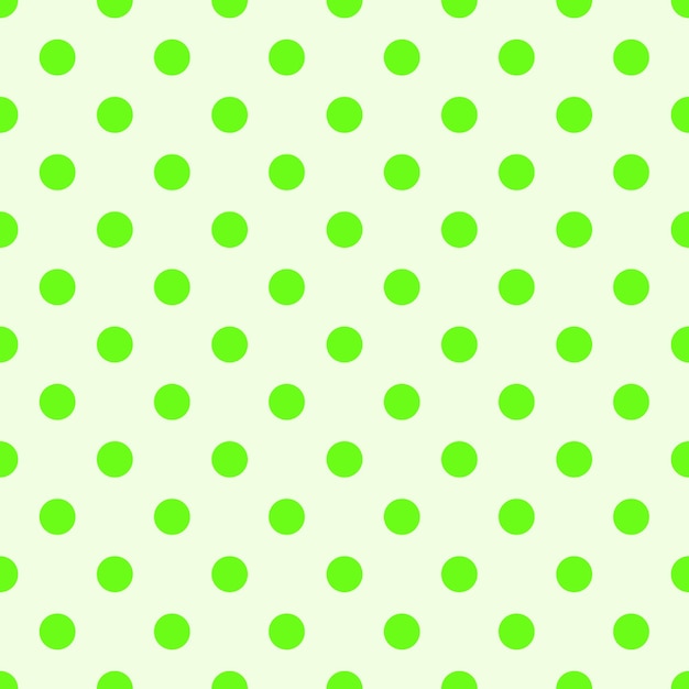 Vector green seamless polka dots pattern on green background