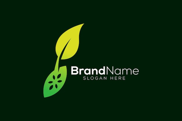 Green seed leaf logo design