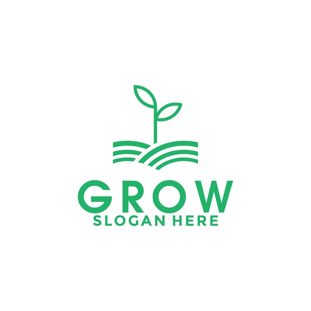 Green Seed logo type vector Grow logo design template