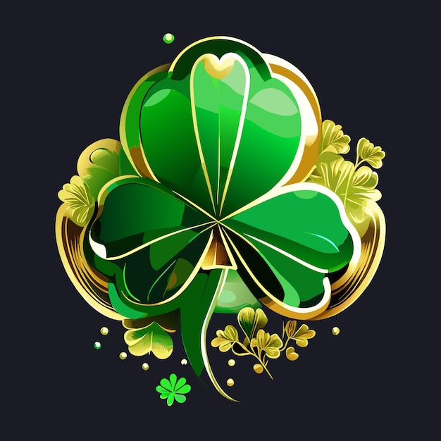 하 배경 터 일러스트레이션에 분리 된 녹색 shamrock 잎 아이콘