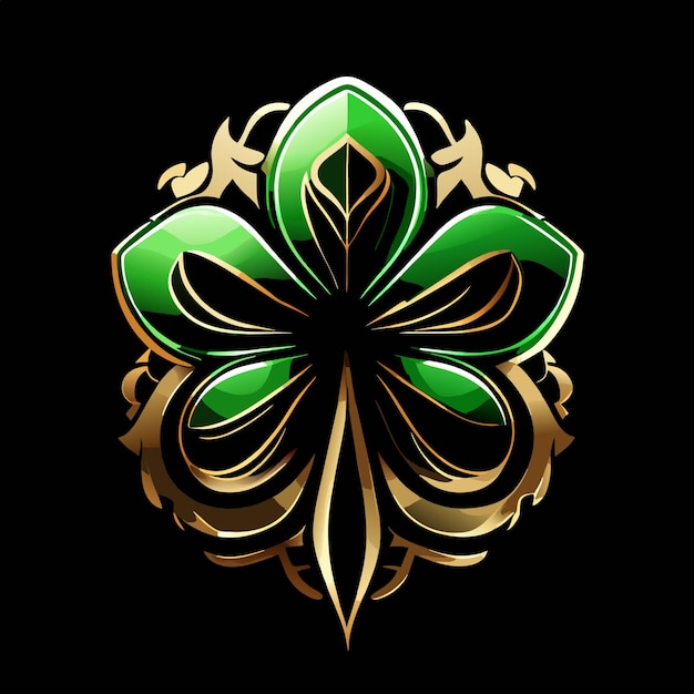 Vector green shamrock leave icon isolated on white background vector illustration