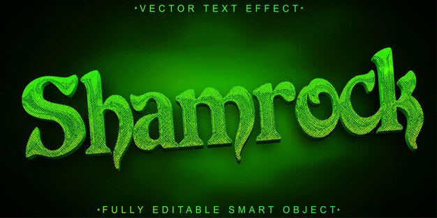 green shamrock vector fully editable smart object text effect