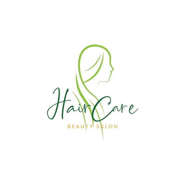 Green shape minimalist women hair care logo design vector graphic symbol icon illustration creative